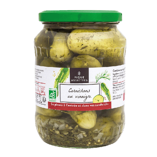 Pique Assiettes -- Cornichons au vinaigre bio - 360 g